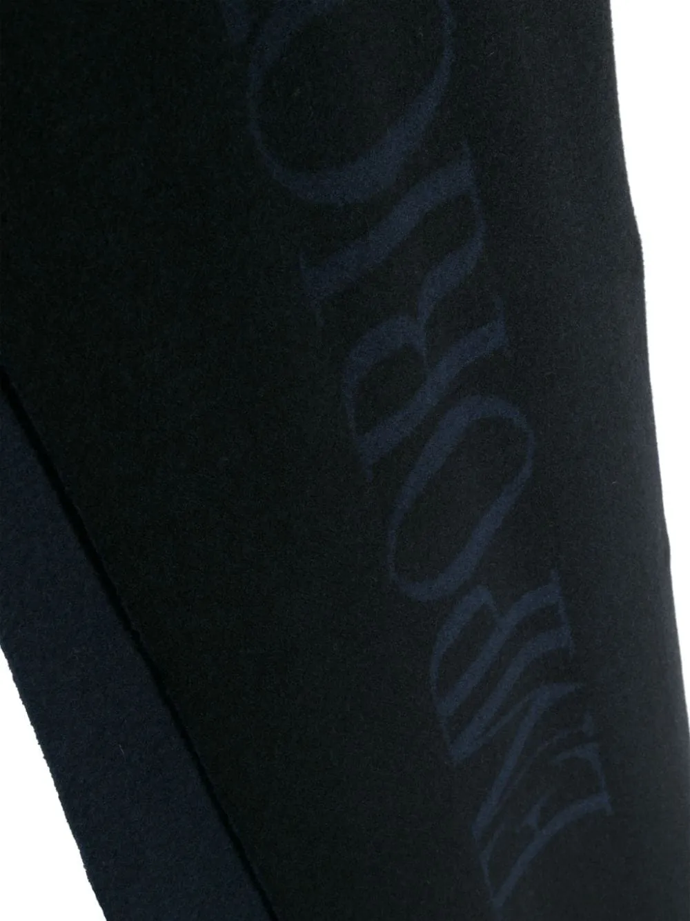 Black scarf with all-over logo pattern