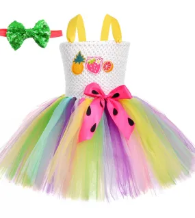 Summer Cute Tutu Dress for Baby Girls Strawberry Costume Rainbow Infant Children's Party Dress