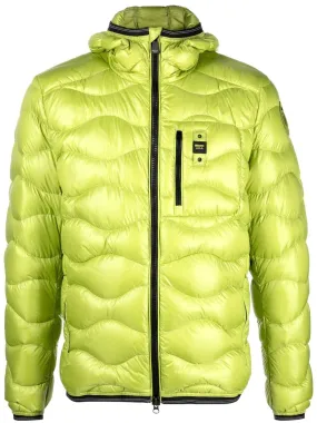 Green Wave Pattern Blauer Down Jacket