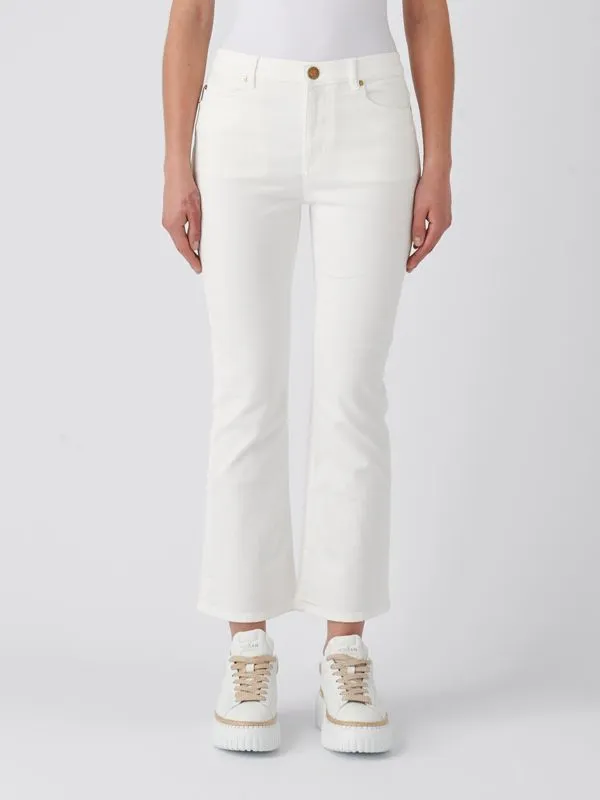 Jeans donna Pinko bootcut in misto cotone bull Bianco