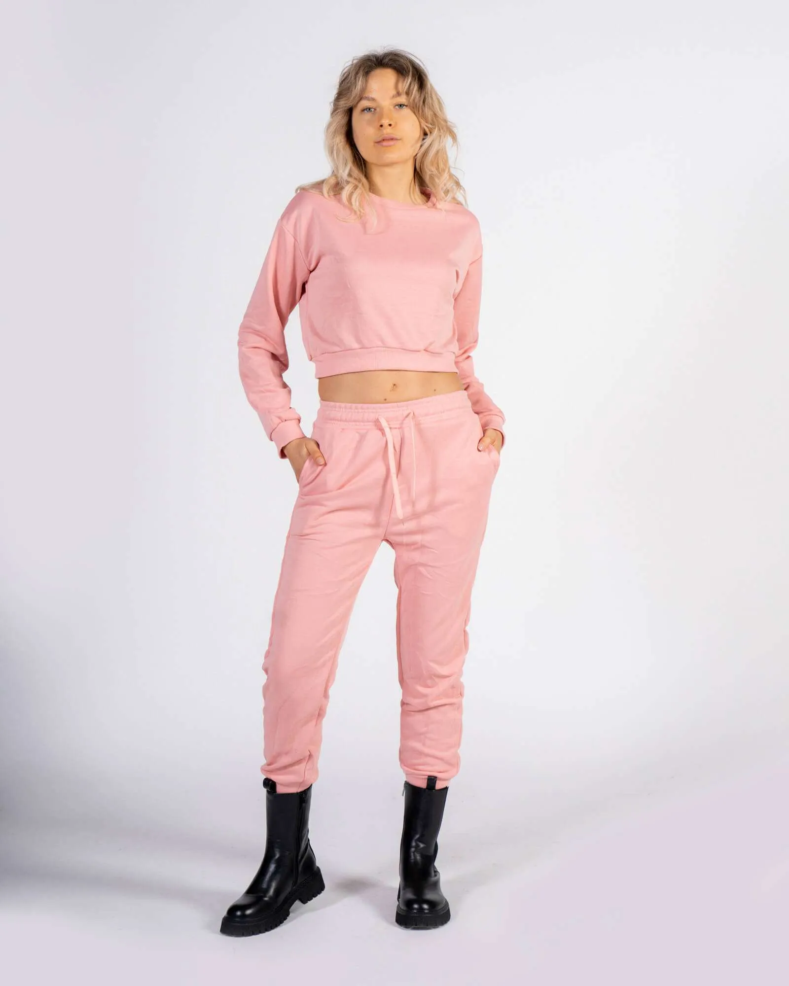 Tuta copped girocollo - Rosa